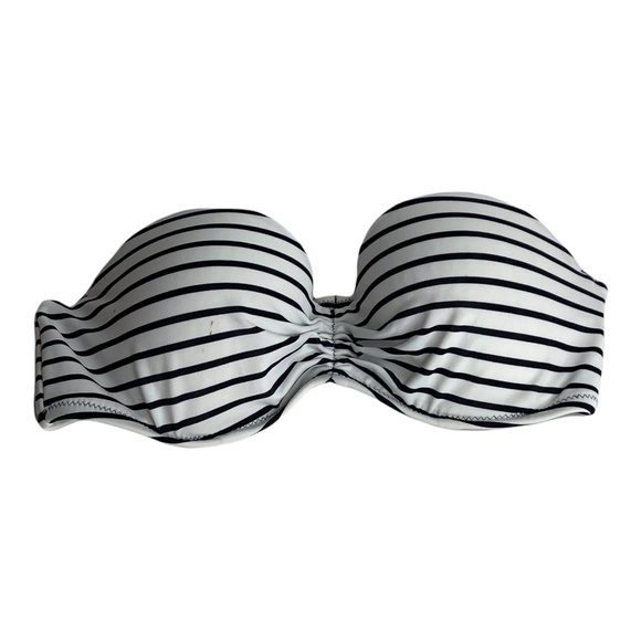 Victoria's Secret Black & White Stripe Flirt Bandeau Swim Top - Picture 3 of 3